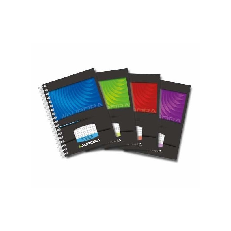 Caiet cu spirala, A6, 50 file - 90g/mp, coperti carton lucios, AURORA Mano - matematica