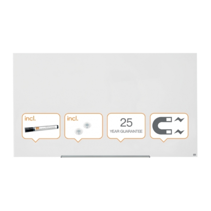 Tabla NOBO Impression Pro Widescreen 85", sticla, 190x100cm, magnetica+marker,tavita, magneti, alb