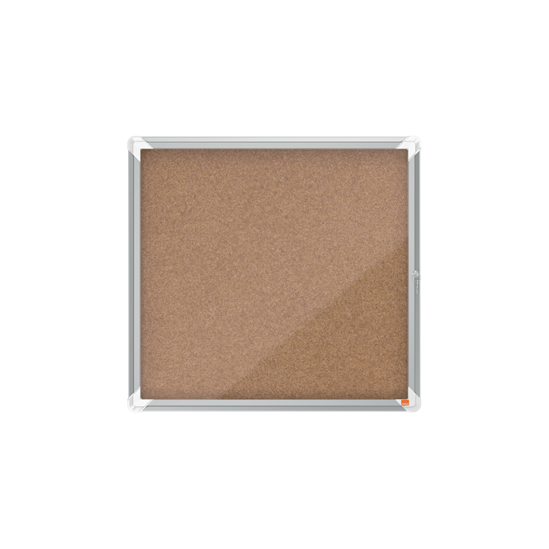 Avizier NOBO Premium Plus, interior, pluta, 6x A4, cu usa si cheie, natur