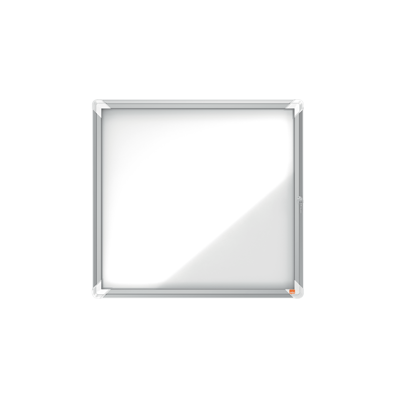 Avizier NOBO Premium Plus, exterior, otel emailat, 6x A4, cu usa si cheie, magnetic, alb