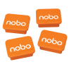 Magneti pentru table NOBO, 18x22 mm, sustin 4 coli, 4 buc/set, portocaliu