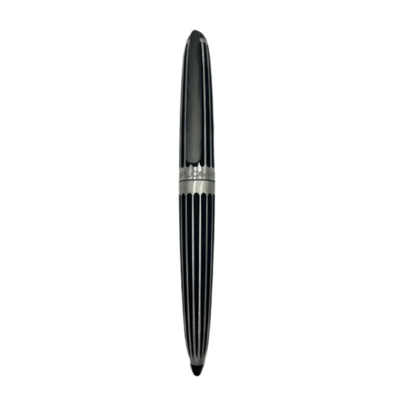 Stilou DIPLOMAT Aero, cu penita M, aurita 14kt. - stripes black