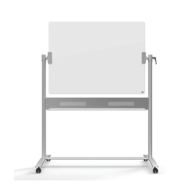 Tabla mobila NOBO Brilliant, sticla, 120x90 cm, magnetica, include marker, tavita si magneti, alb