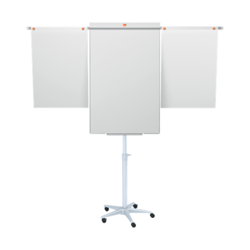 Flipchart mobil NOBO Impression Pro, otel lacuit, brate extensibile, magnetic+marker si tavita, alb
