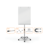 Flipchart mobil NOBO Brilliant, sticla, 100x70 cm, magnetic, include marker, tavita si magneti, alb