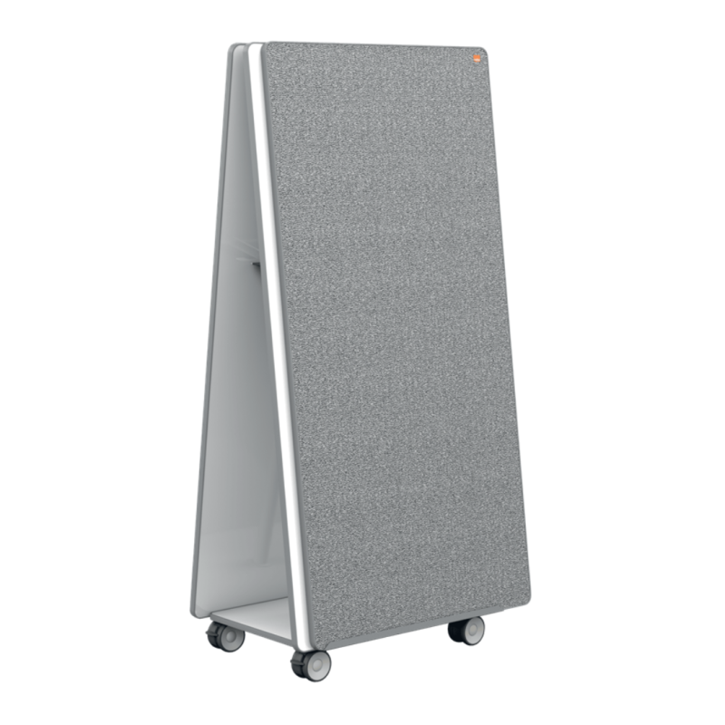 Sistem mobil NOBO Move&Meet, 180x90cm+ 4 table magnetice, 2 tavite detasabile, kit accesorii,alb-gri