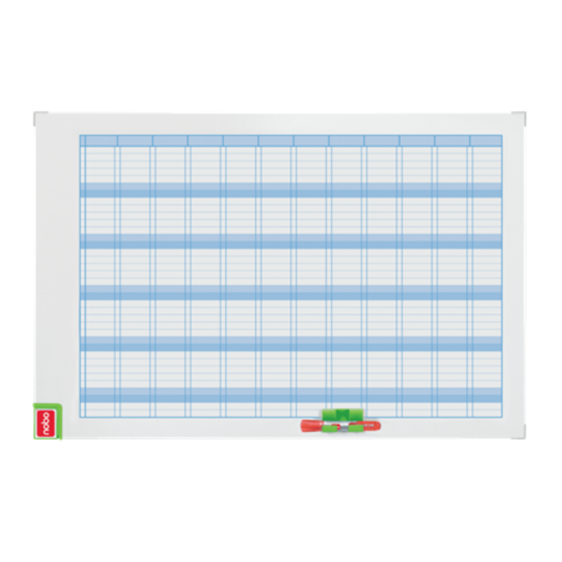Organizator NOBO Performance, anual, magnetic, 90x60 cm, kit de planificare inclus, albastru