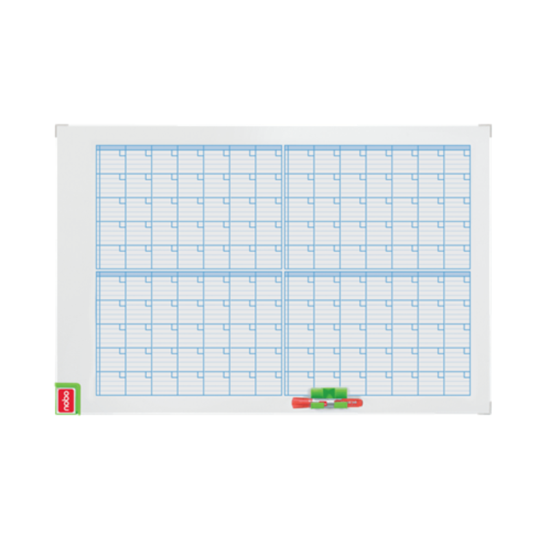 Organizator NOBO Performance, lunar, magnetic, 90x60 cm, kit de planificare inclus, albastru