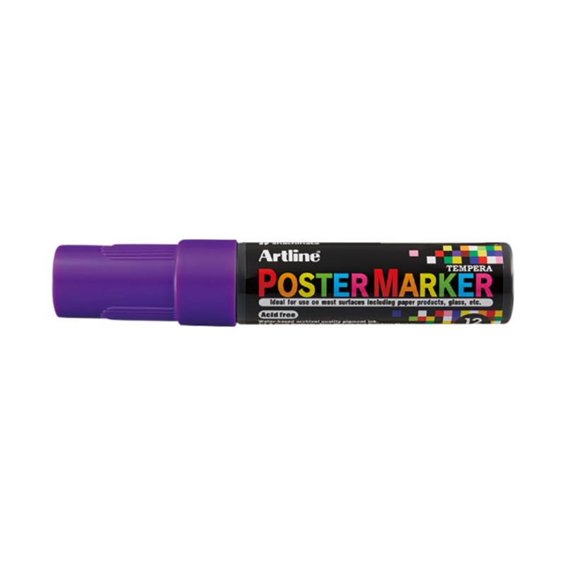 Marker pentru poster ARTLINE, corp plastic, varf tesit 12mm - mov