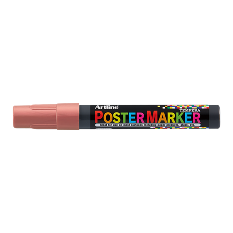 Marker pentru poster ARTLINE, corp plastic, varf rotund 2mm - rosu metalizat