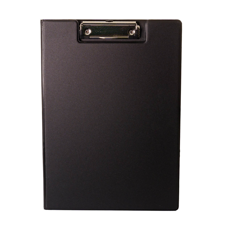 Clipboard dublu A4, plastifiat PP, Optima - negru