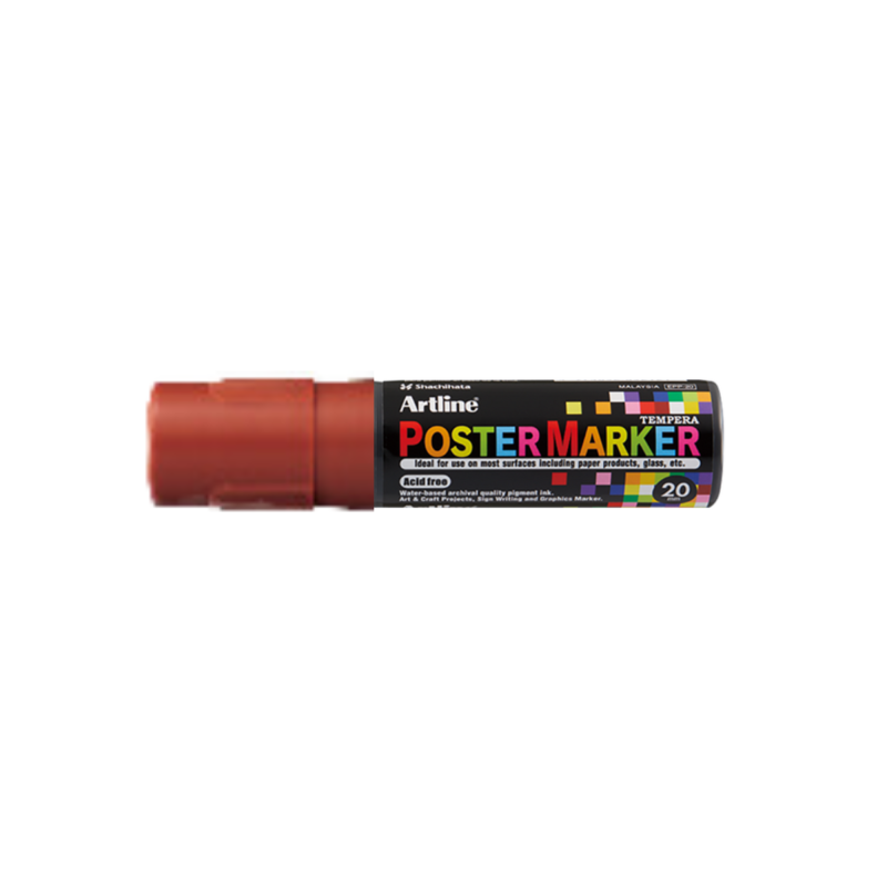 Marker pentru poster ARTLINE, corp plastic, varf tesit 20mm - maro