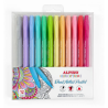 Carioca cu 2 capete, varf 0.7mm/tip pensula, 12 culori pastel /set, ALPINO Color Experience