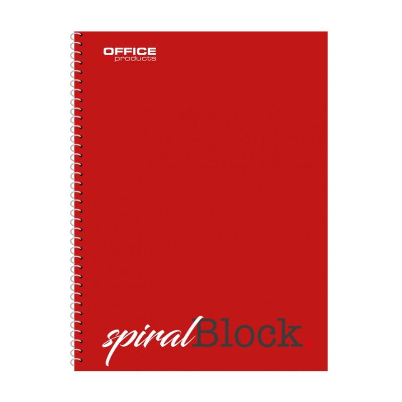 Caiet cu spirala, A4, 80 file - 70g/mp, coperti carton, rosie, Office Products - dictando