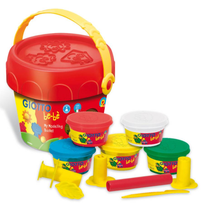 Kit plastilina 5 culori X 100 grame + ustensile modelaj, GIOTTO be-be