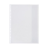 Folie protectie doc. A4, clapa laterala, inchidere cu capsa, 4/set, 200 microni, Optima -albastru tr