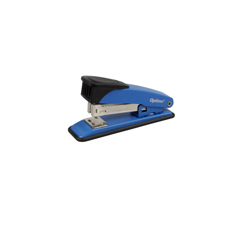 Capsator metalic, 25 coli, 116x54x34mm, capse 24/6, 26/6, 24/8, Optima MS25 - albastru