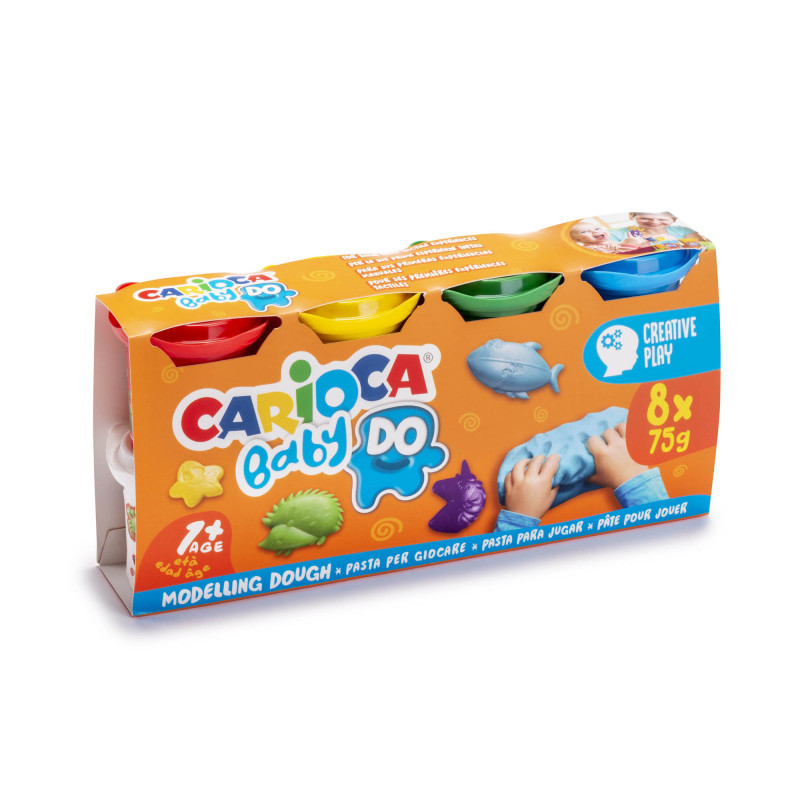 Plastilina, 8 culori x 75 g/set, CARIOCA Baby