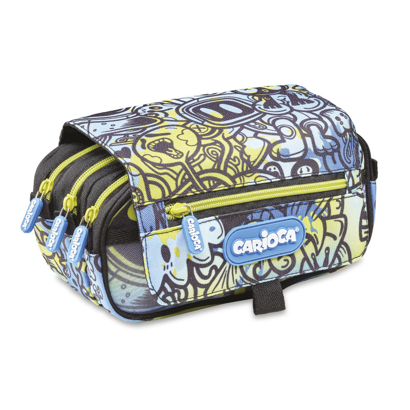 Penar cu 3 fermoare Carioca Comics, bleu-galben