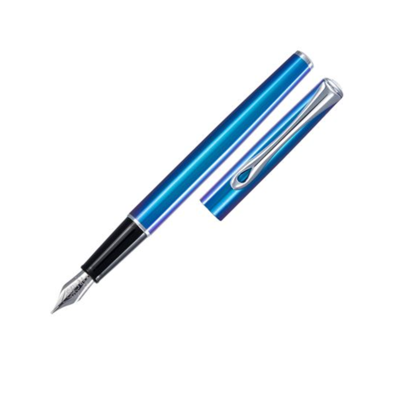 Stilou DIPLOMAT Traveller, cu penita M, din otel inoxidabil - funky blue