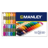 Creioane cerate, cutie carton, 24 culori/cutie, Manley
