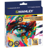 Markere acrilice, cu doua capete, varf 1-3mm, 10 culori/set, Manley