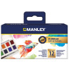 Tempera acrilica, 12 culori/set, Manley - pastile compacte