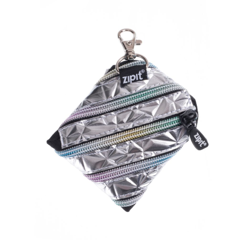 Borseta Zipit Metalic - argintiu