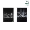 Caiet cu spirala, A4, 70 file, 70gsm, coperta carton 300gsm, design cities by night - matematica