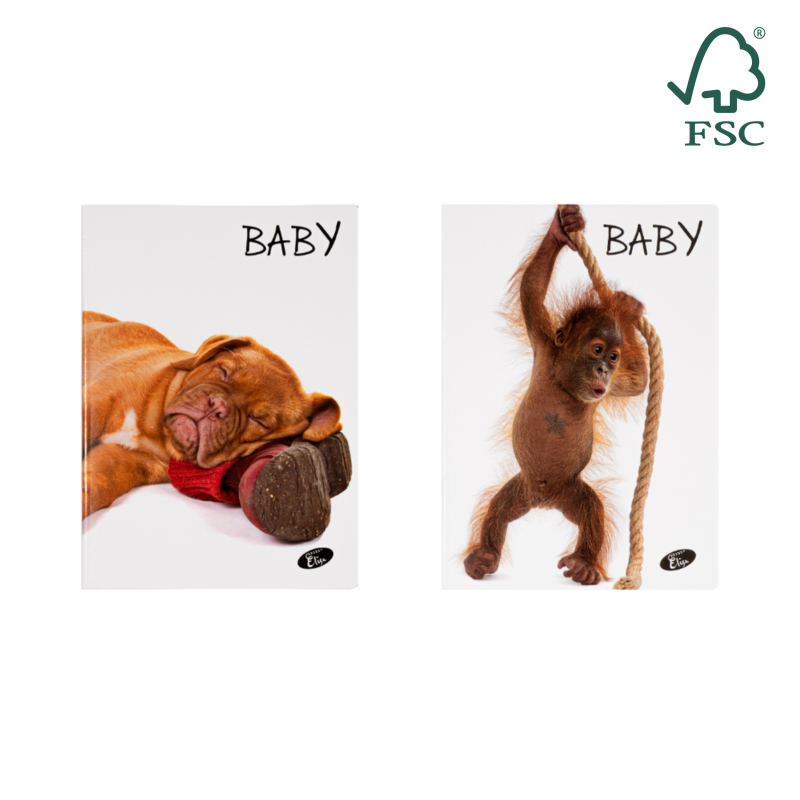 Caiet TIP1, 36 file, 80gsm, coperta carton 300gsm, design baby pets
