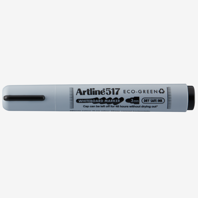 Marker pentru tabla de scris ARTLINE 517 Eco Green - Dry safe ink 48h, varf rotund 3.0mm - negru