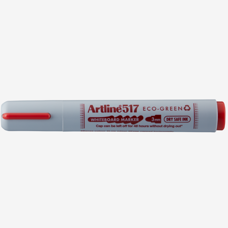 Marker pentru tabla de scris ARTLINE 517 Eco Green - Dry safe ink 48h, varf rotund 3.0mm - rosu
