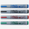 Marker pentru tabla de scris ARTLINE 517 Eco Green - Dry safe ink 48h, varf rotund 3.0mm, 4 cul/set