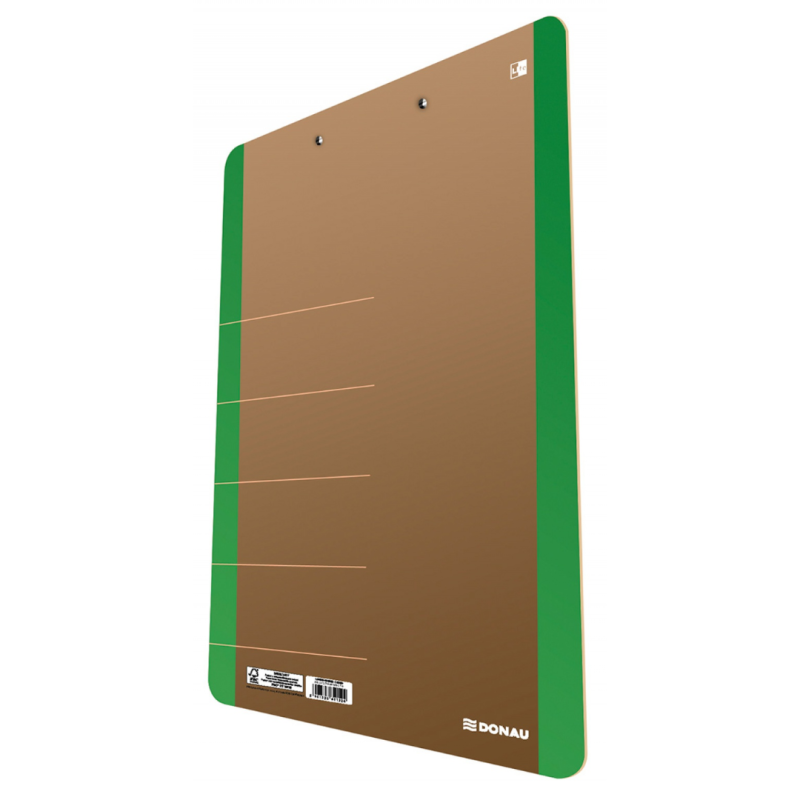Clipboard dublu A4, carton 900gsm, colturi rotunjite, DONAU Life - margine verde