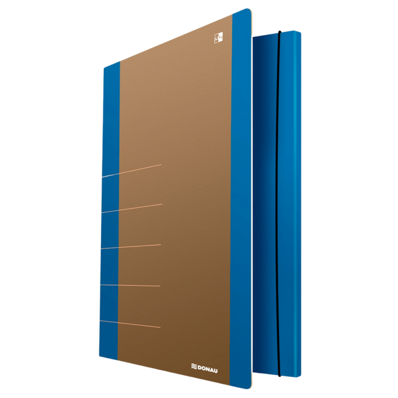 Mapa din carton, cu elastic, 500gsm, 250 x 350mm, DONAU Life - margine albastra