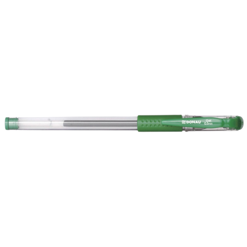 Pix transparent cu gel, rubber grip, 0.5 mm, cerneala rezistenta la apa, DONAU - verde
