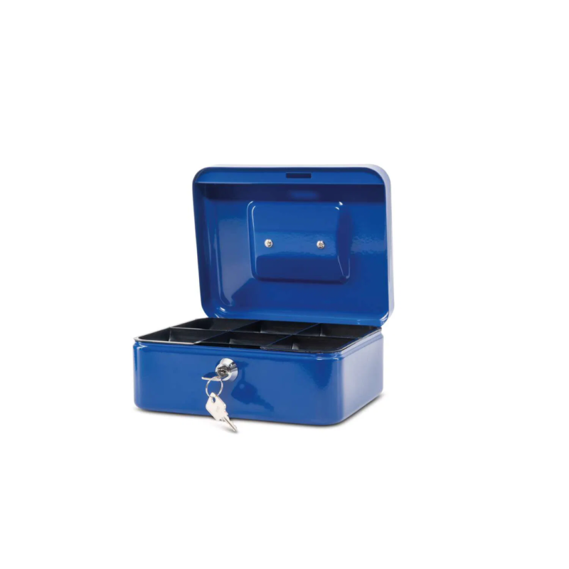Caseta (cutie) metalica pentru bani, 200 x 170 x 90 mm, MAUL - albastra