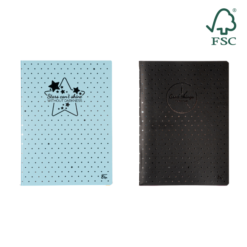 Caiet A5, 48 file, 80gsm, coperta carton 300gsm, design dots - dictando