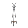 Cuier metalic 6 agatatori, 2 etajere pentru accesorii, Office Products Oslo - negru