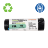 Saci plastic reciclat, standard, 35L, cu snur, 46x56cm, 25 microni, 15buc/rola, RESACO - negri