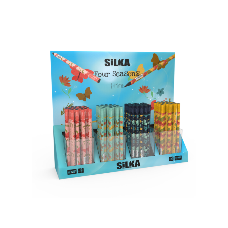 Display cu creioane, 4modele x 40buc(160buc)/display, SILKA Four Seasons Jumbo