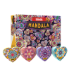 Cutie cu radiere pt creion, nu lasa reziduuri, 36buc/cutie, SILKA Mandala-forma inima, design asorta