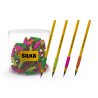 Display silicon grip pt creion, pt scriere de mana la copii, 72buc/display, SILKA Spiral Neon-ergono