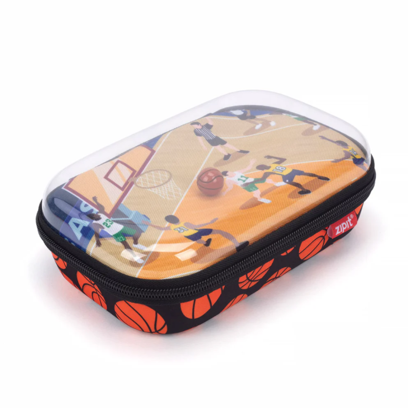 Penar cu fermoar ZIPIT Playful Clear Top Box - Soccer Stadium