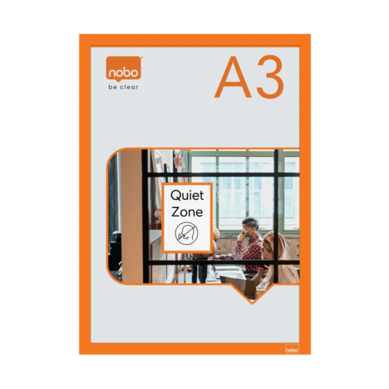 Rama auto-adeziva NOBO, magnetica, A3, 2 buc/set, portocaliu