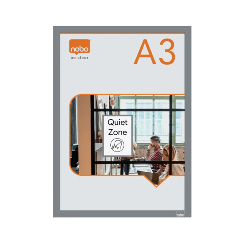 Rama auto-adeziva NOBO, magnetica, A3, 2 buc/set, argintiu