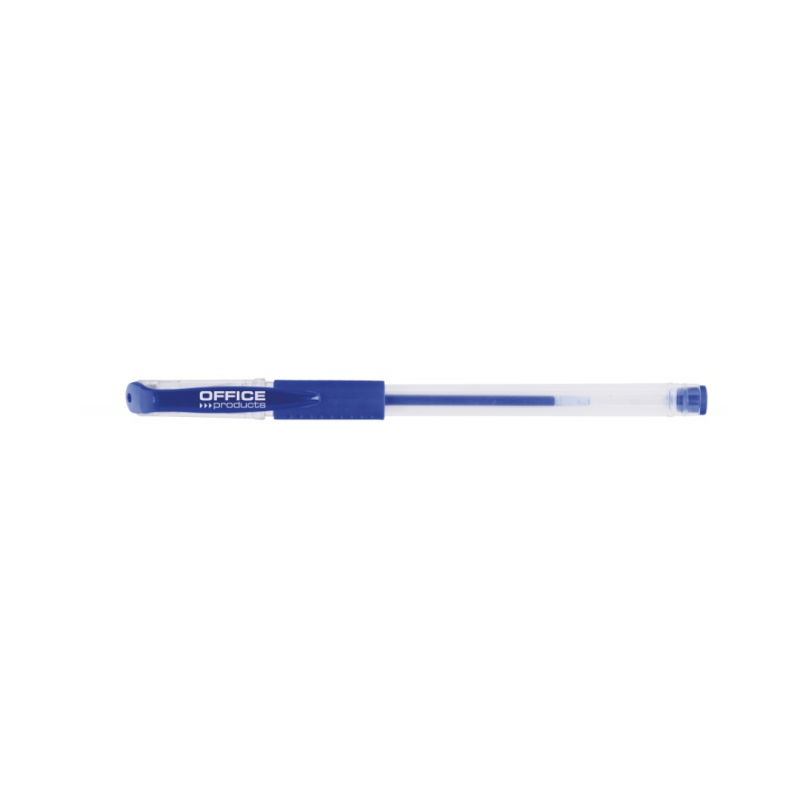 Pix transparent cu gel, cu rubber grip, varf 0.5mm, Office Products - albastru