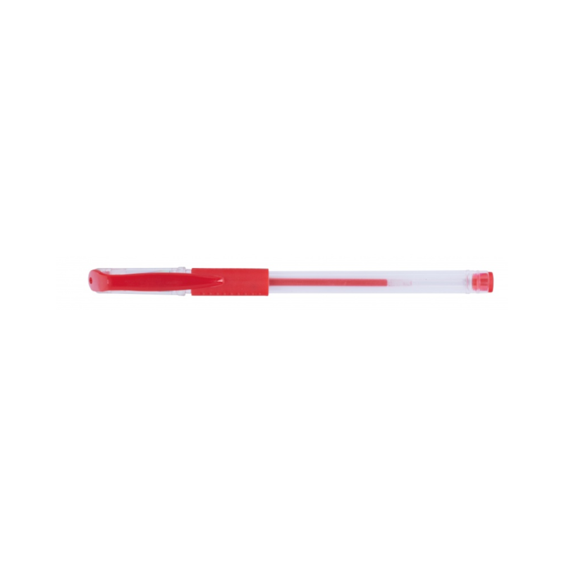 Pix transparent cu gel, cu rubber grip, varf 0.5mm, Office Products - rosu
