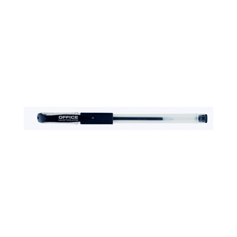 Pix transparent cu gel, cu rubber grip, varf 0.5mm, Office Products - negru