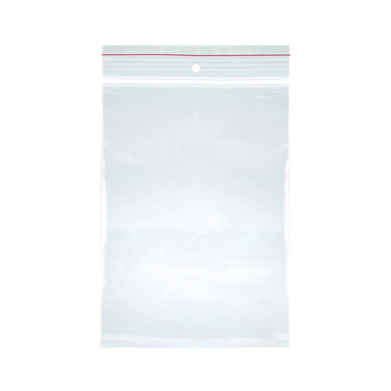 Pungi plastic cu fermoar pt sigilare, 200x400mm, 40microni, 100buc/set, Office Products-transparente